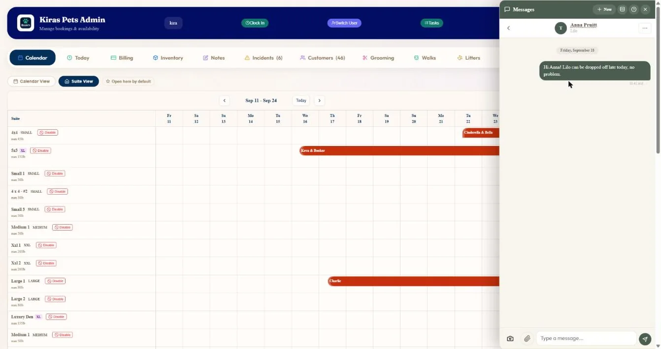 Two-way messaging in BooknBuddy: Conversation screen