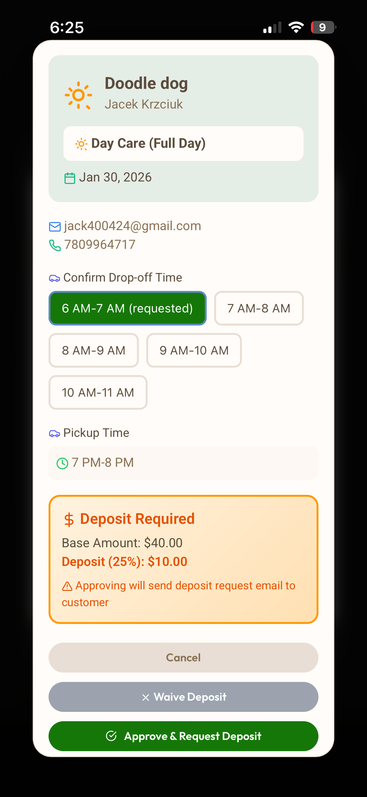 Booking Approvals